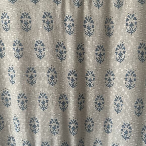 Sigrid Olsen Cream & Navy Blue Embroidered Short Sleeve Modal Top Medium - Picture 2 of 5